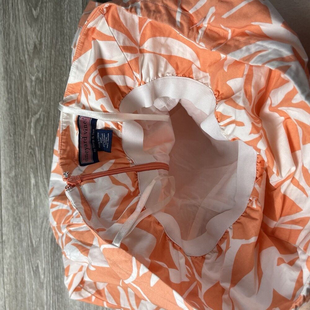 Vineyard Vines  Strapless Orange Floral Print Dress Size 6 - Picture 5 of 8